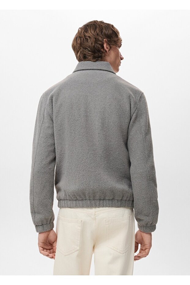 Dokulu fermuarlı sweatshirt - 4