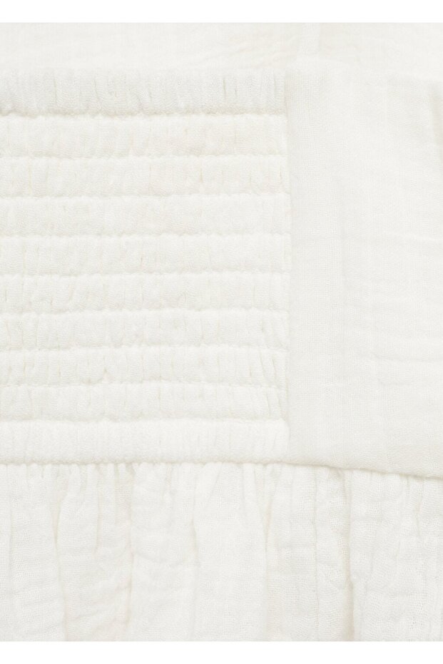 Flounced Cotton Blouse - 5