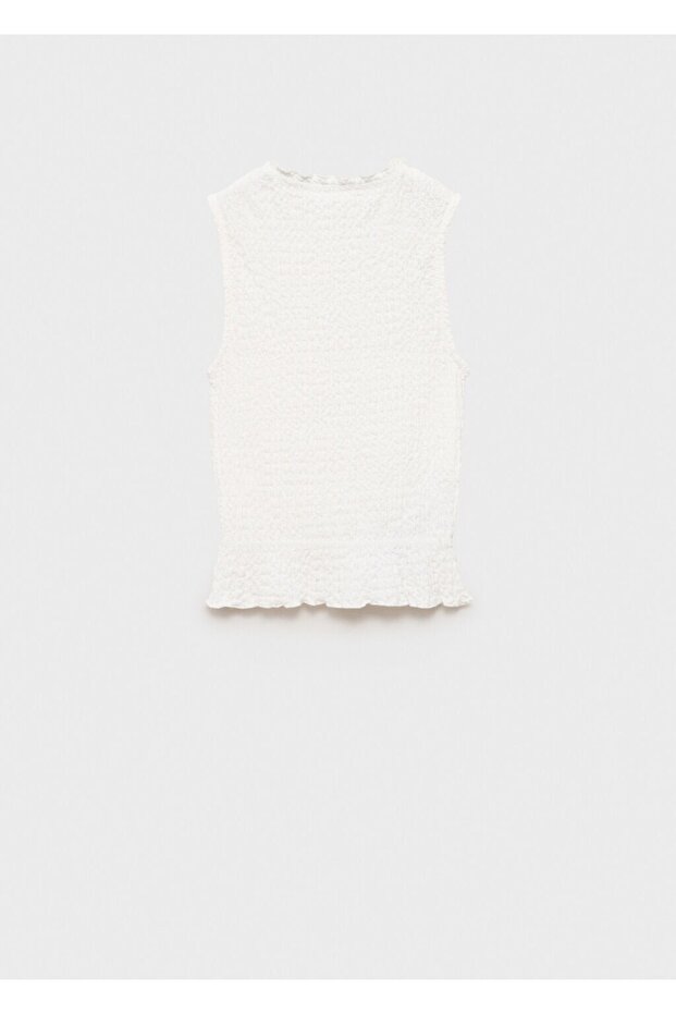 Geraffte, strukturierte Bluse - 4