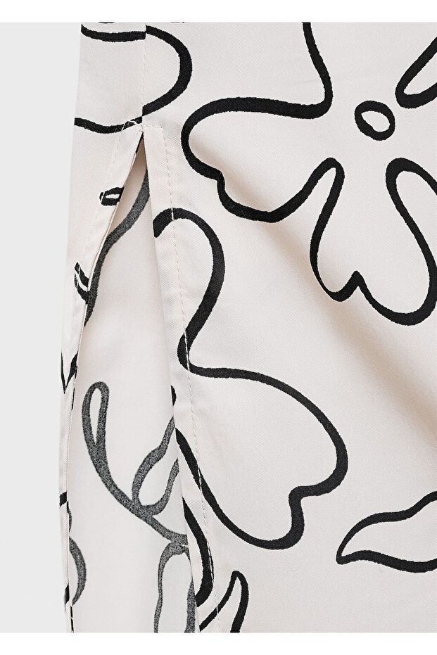 Patterned long skirt with slits - 5