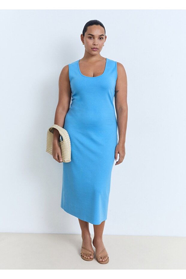 Dar kesim midi elbise - 7