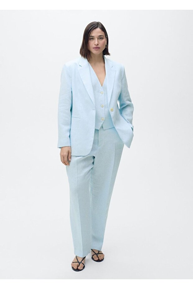 Keten blazer ceket - 8