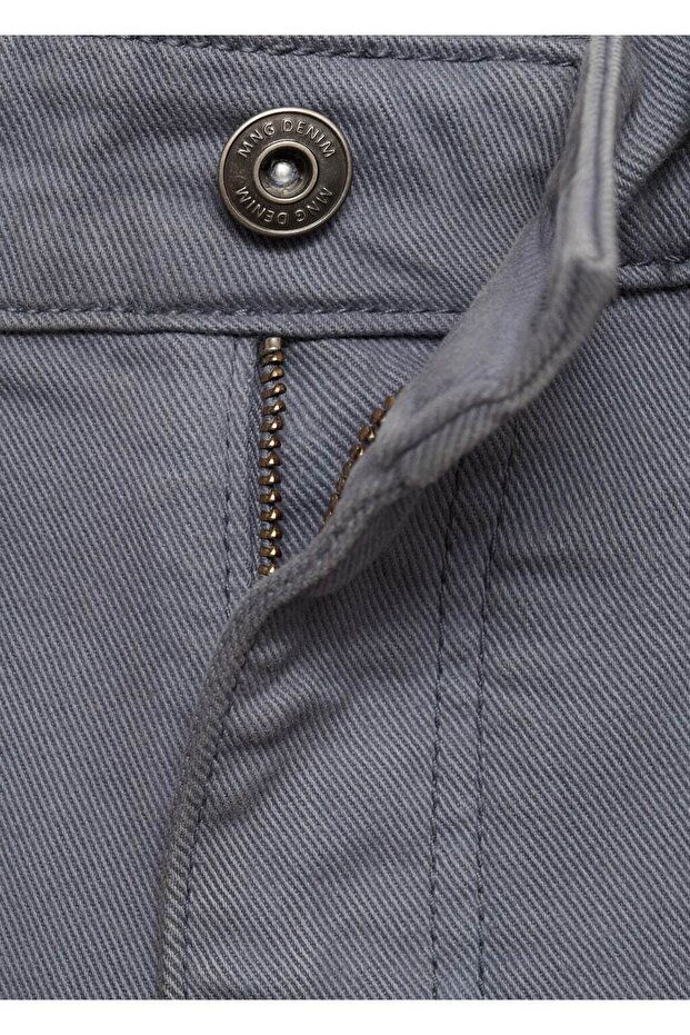 Slim fit kot bermuda şort - 5