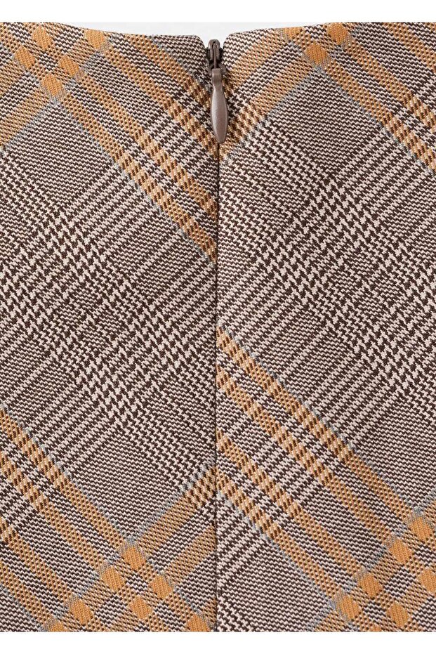 Kareli dar kesim bluz - 8