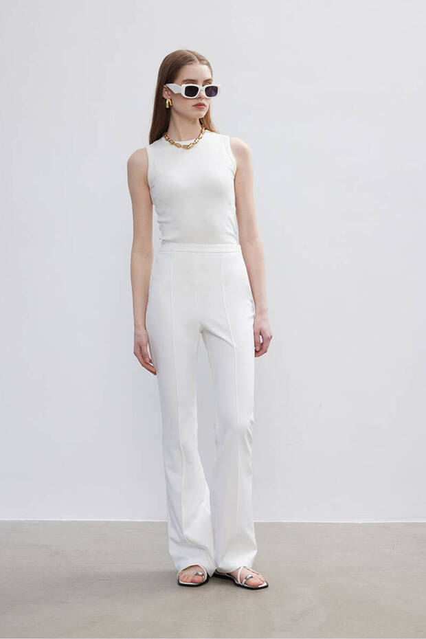 EKRU İSPANYOL PAÇA PANTOLON - 5