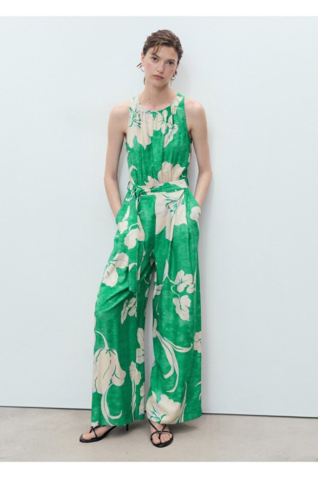 Kemerli desenli tulum - 2