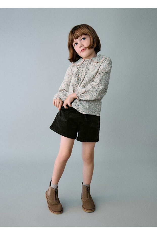 Slouchy kadife şort - 1