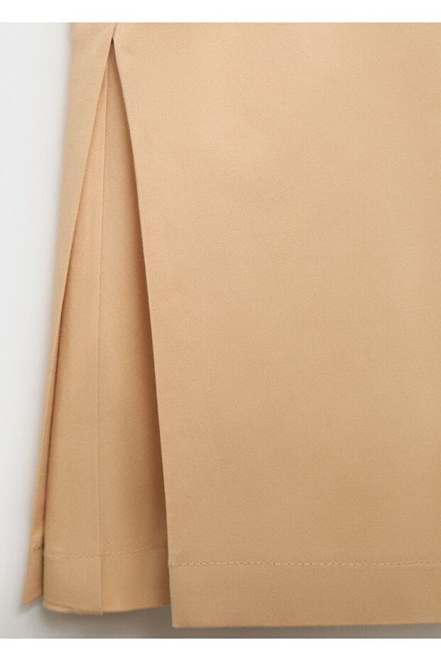 Pileli düz kesim şortlar - 7