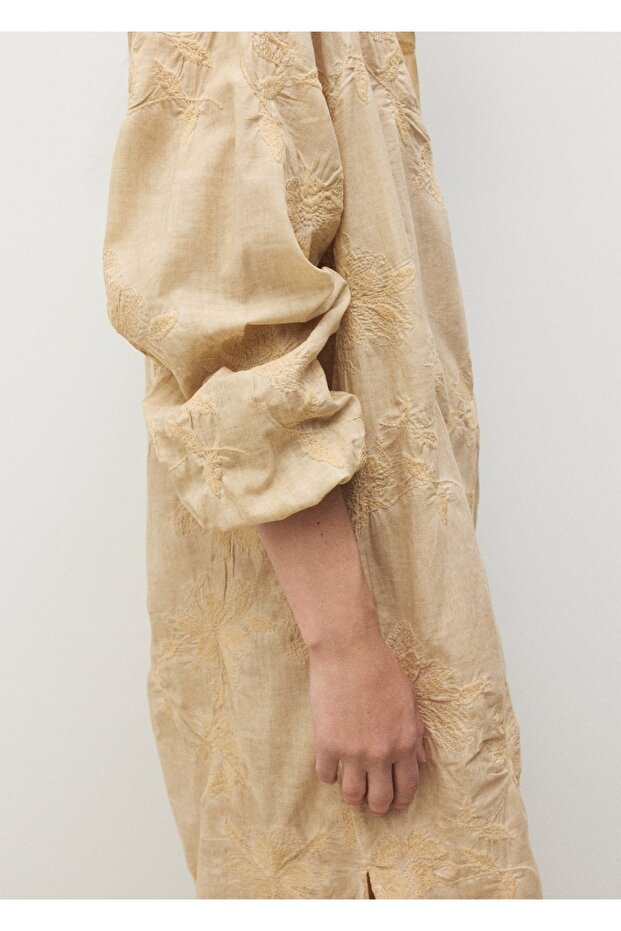 Overdyed işlemeli pamuklu gecelik - 6