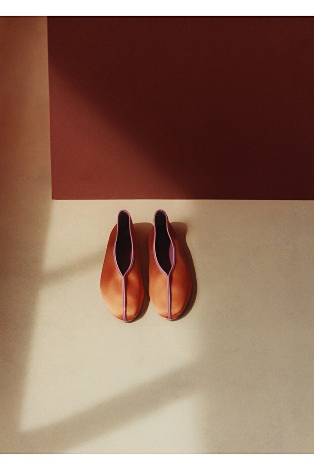 Saten şeritli kontrast babet - 3