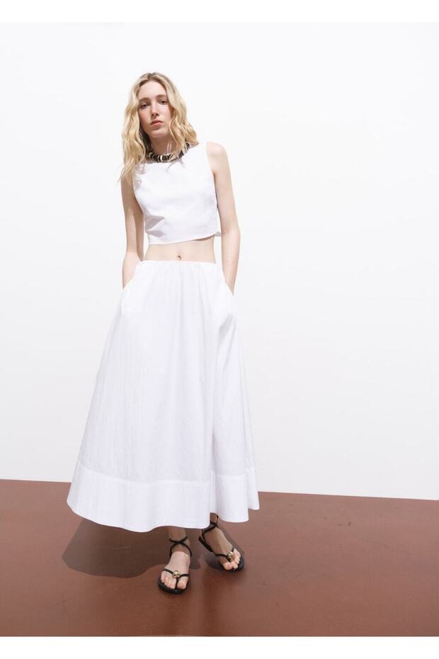 Evaze pamuklu etek - 2