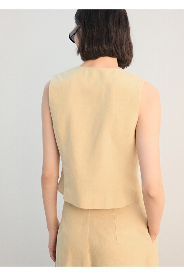 Bedene oturan kumaş bluz - 4