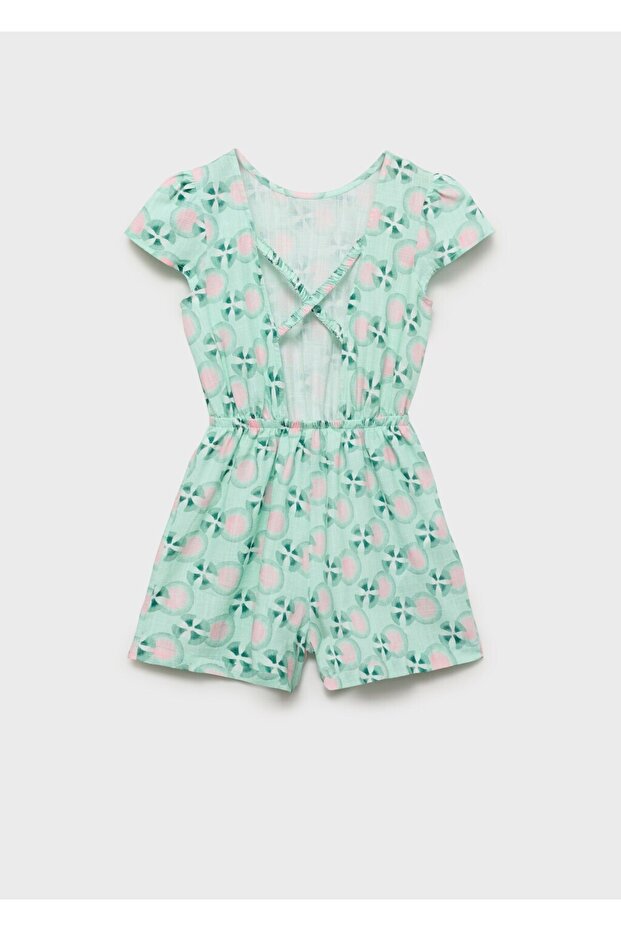 Desenli şort tulum - 4