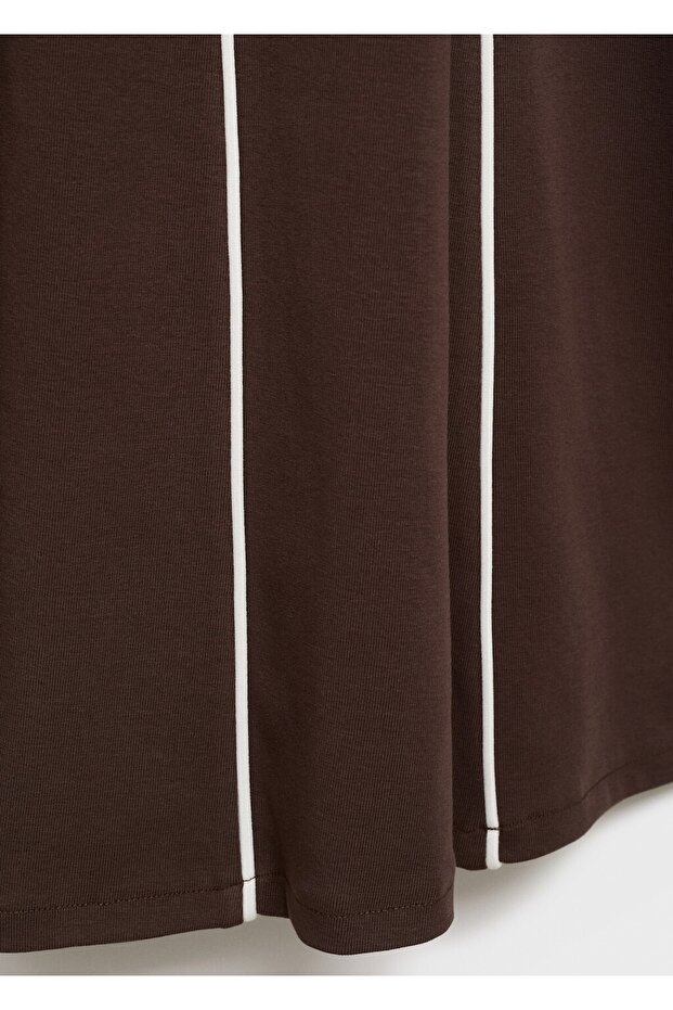 Çizgili pamuklu elbise - 5