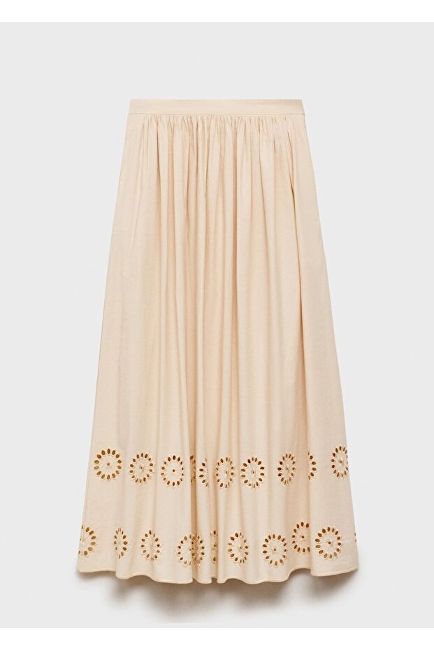 Kenarı işlemeli pamuklu etek - 3