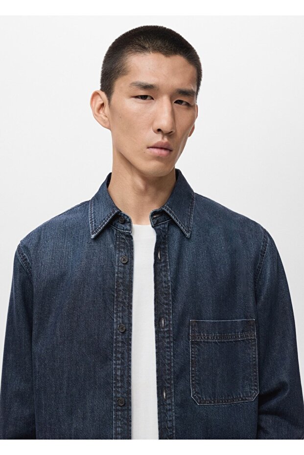 Cepli denim gömlek ceket - 6