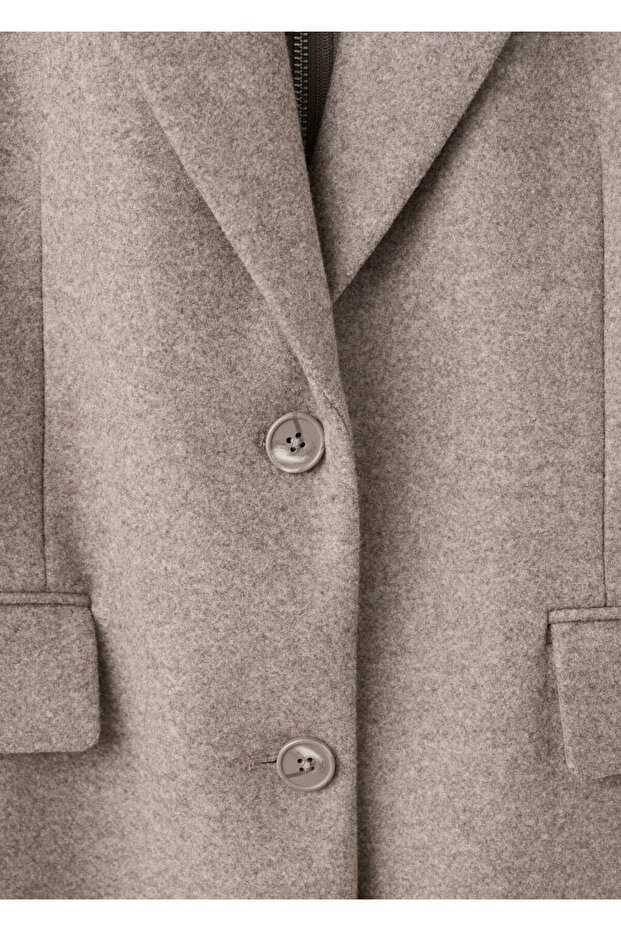 Çıkarılabilir yakalı palto - 5