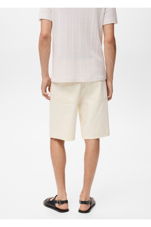 Rahat kesim denim bermuda şort - 4