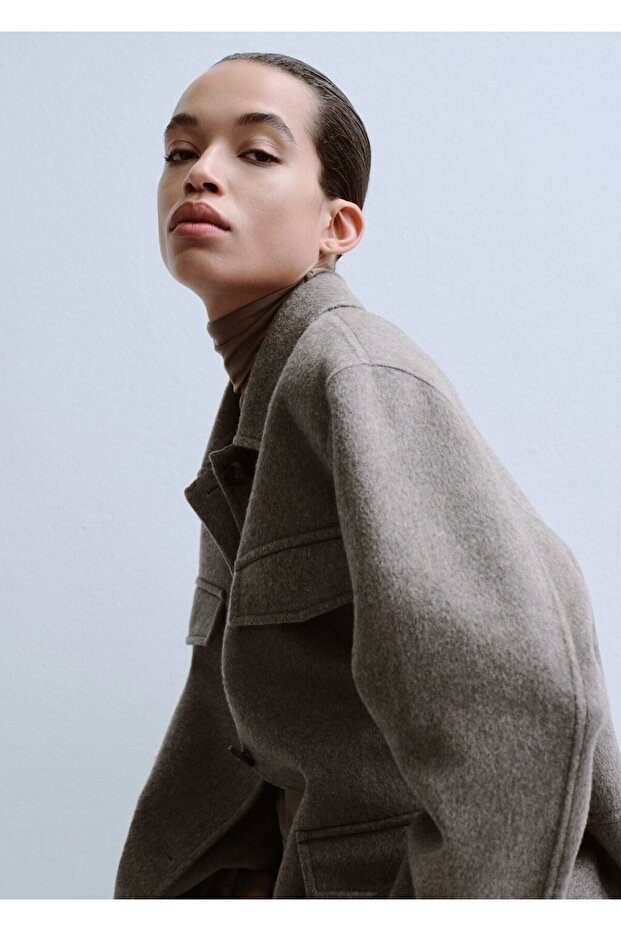 Cepli yün ceket - 7