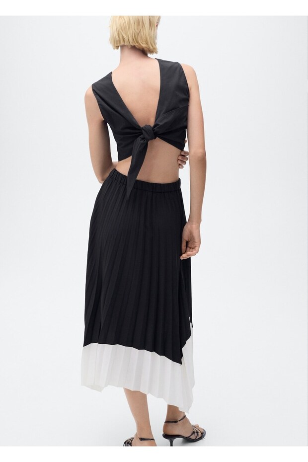 Pileli asimetrik etek - 4