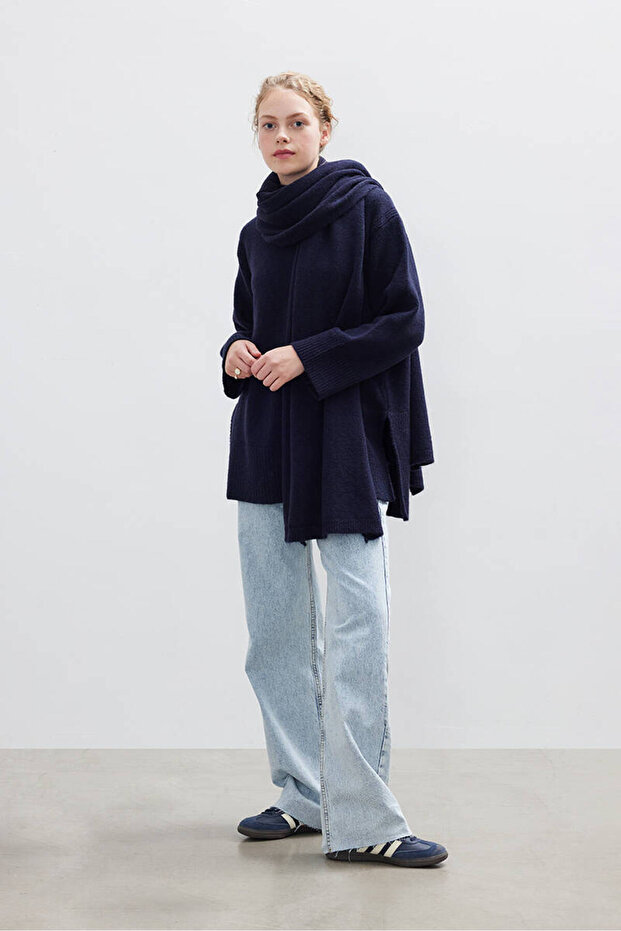 LACİVERT SOFT ATKI - 4