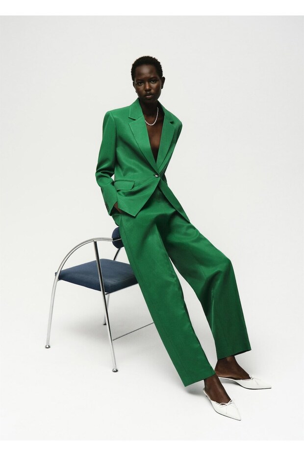 Keten karışımlı blazer ceket - 8