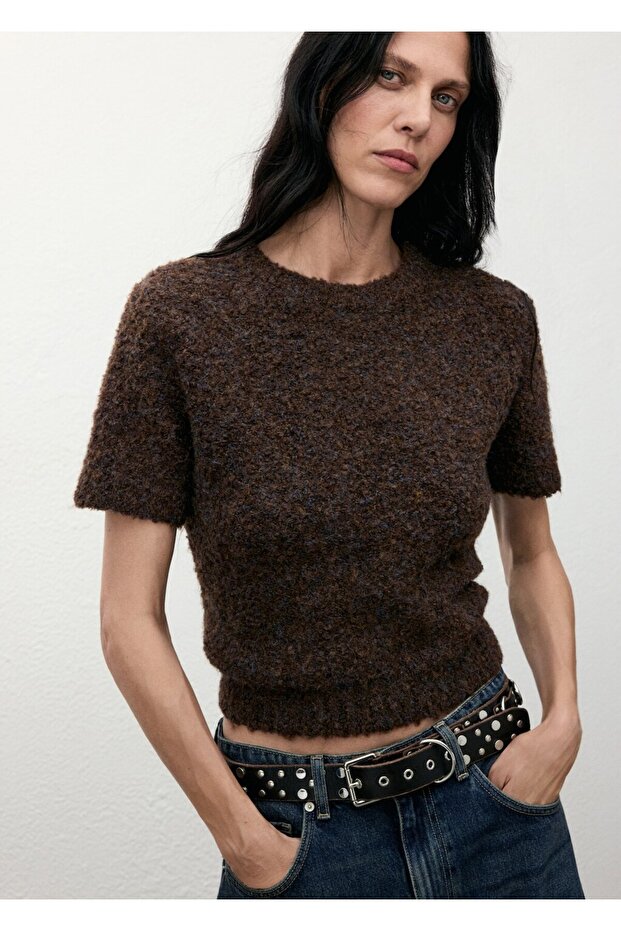 Kısa kollu buklet kazak - 1