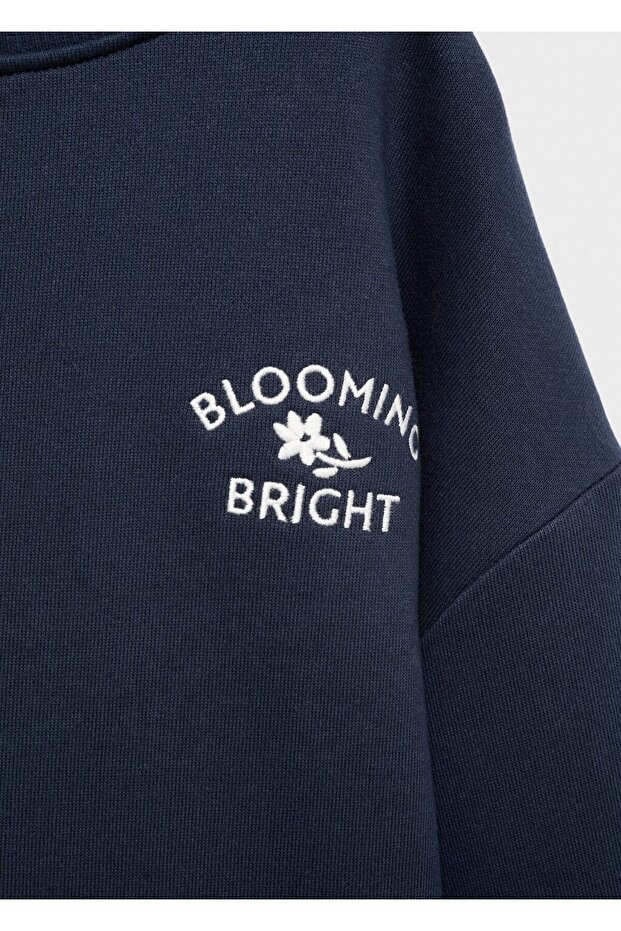 Çiçek desenli sweatshirt elbise - 8