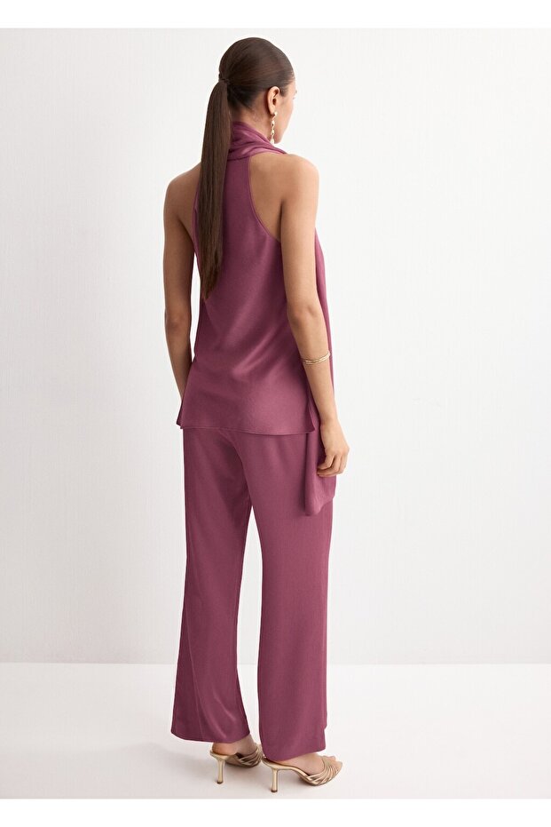 Fular yakalı bluz - 4