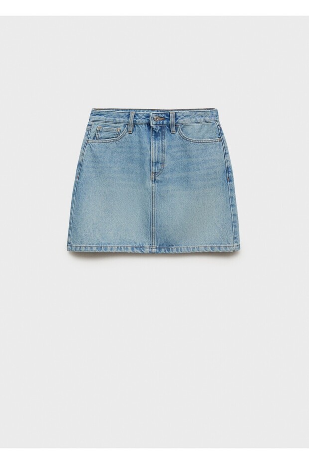 Kısa denim etek - 3