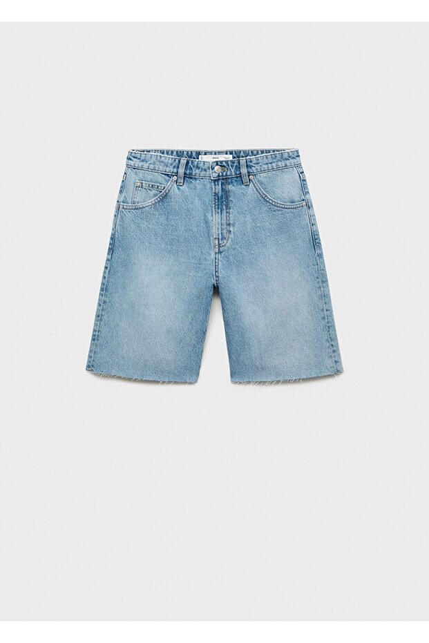 Dikişşsiz denim şort - 3