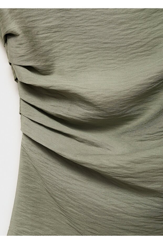 Modal asimetrik yaka bluz - 5