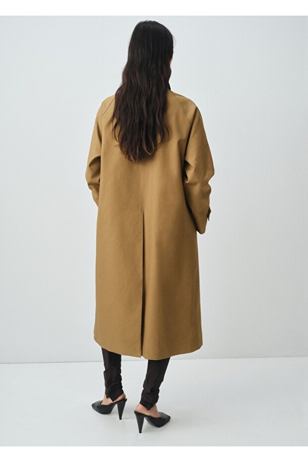 %100 pamuklu uzun trençkot - 4