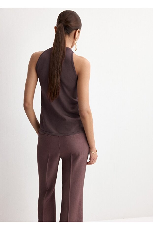 Halter yaka triko bluz - 4