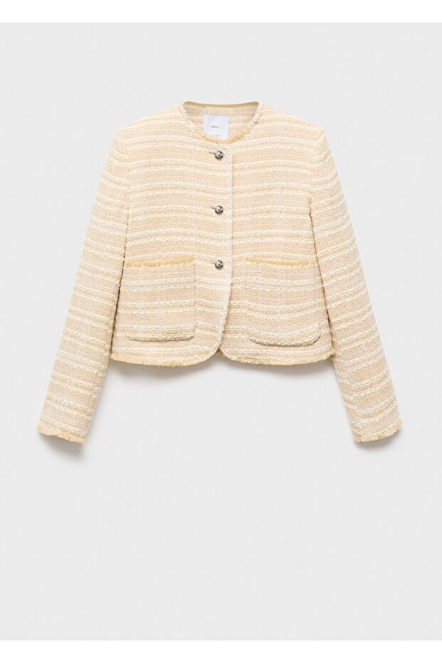 Düğmeleri taşlı tüvit ceket - 3