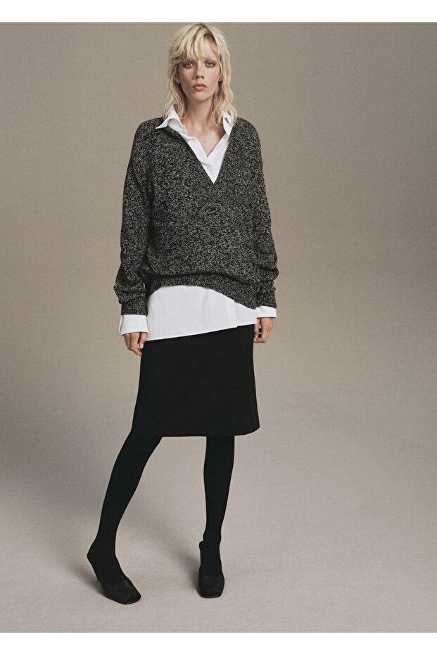 Kırçıllı V yaka kazak - 2