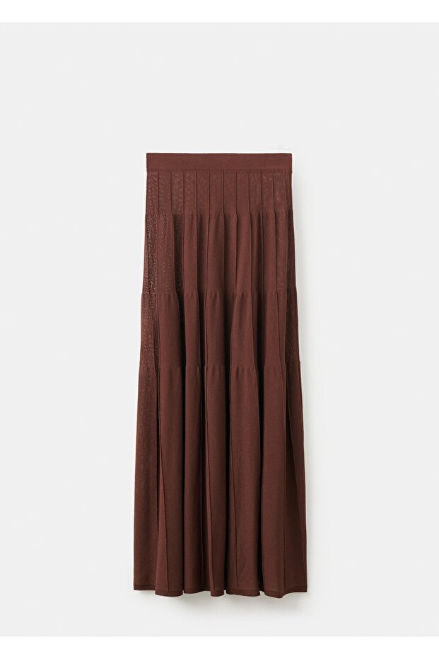 Dikişli uzun triko etek - 3