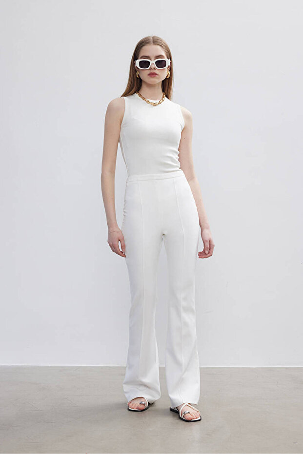 EKRU İSPANYOL PAÇA PANTOLON - 6