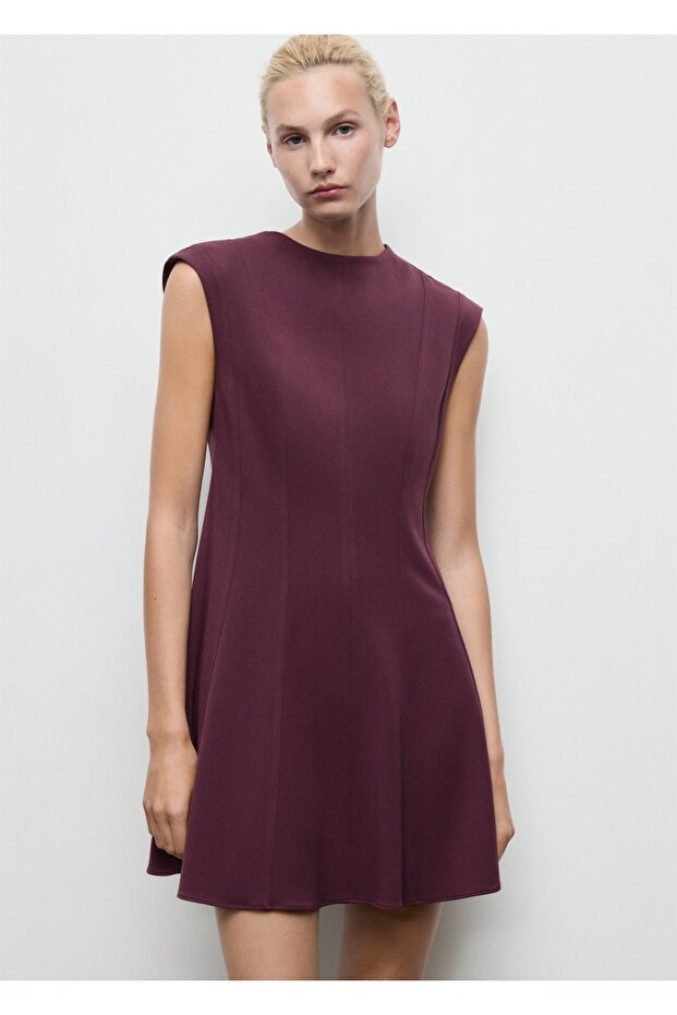 Dikişli evaze elbise - 1