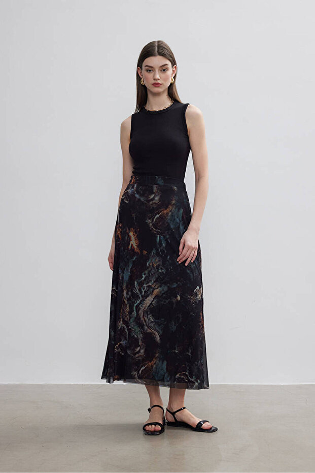 FIRÇA DESENLİ TÜL ETEK - 3