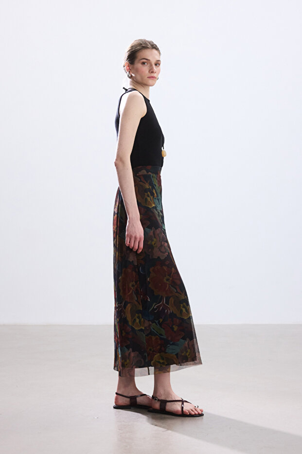 تنورة تول منقوشة بالزهور - 6