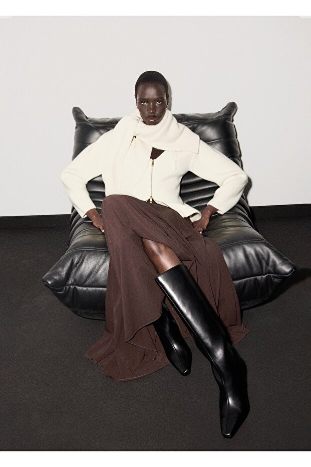 Fermuarlı triko ceket - 7