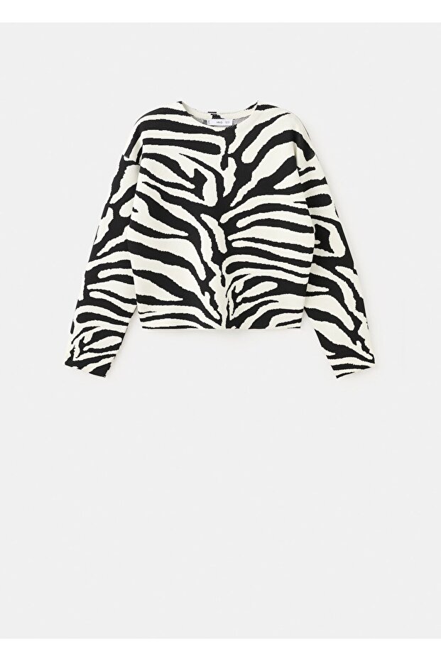 Zebra desenli triko kazak - 3