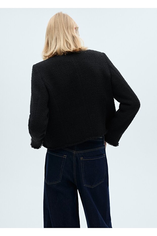 Düğmeleri taşlı tüvit ceket - 4