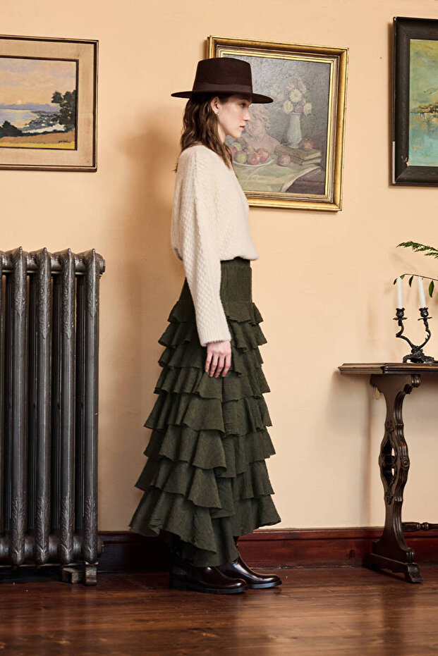 HAKİ KATLI ROMANTİK ETEK - 7