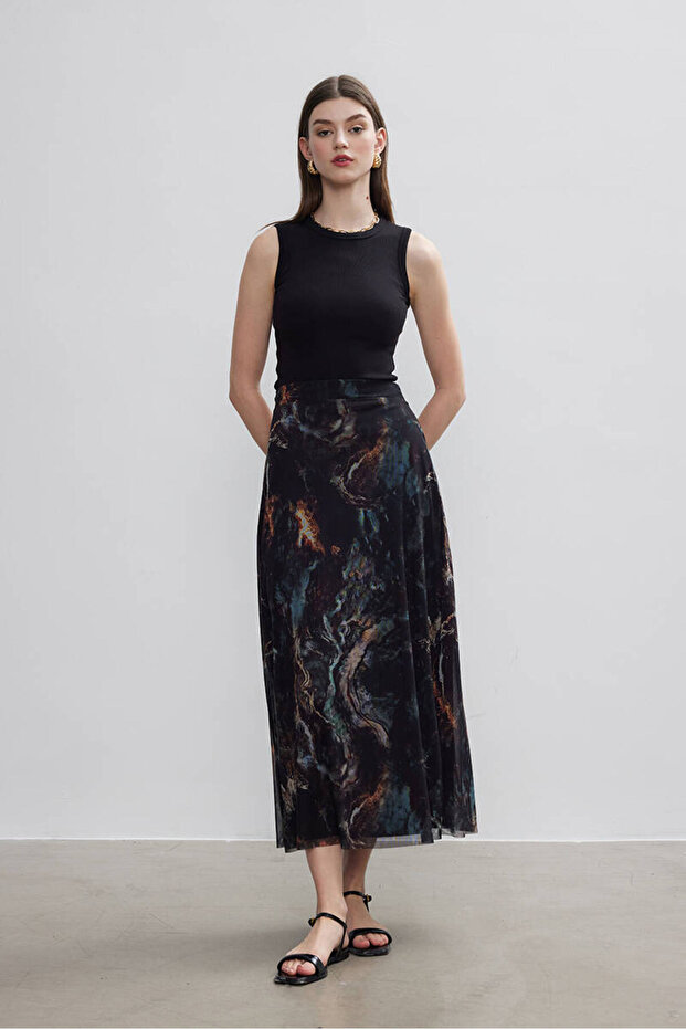 FIRÇA DESENLİ TÜL ETEK - 4