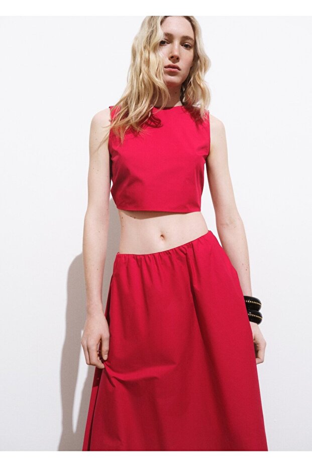 Evaze pamuklu etek - 6