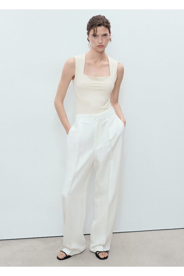 Geniş askılı dar kesim bluz - 2