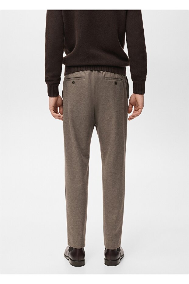 Slim fit flanel pantolon - 4