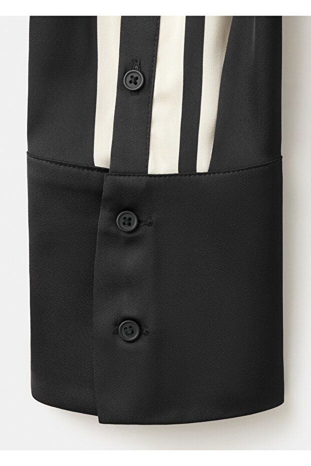 Desenli saten bluz - 8